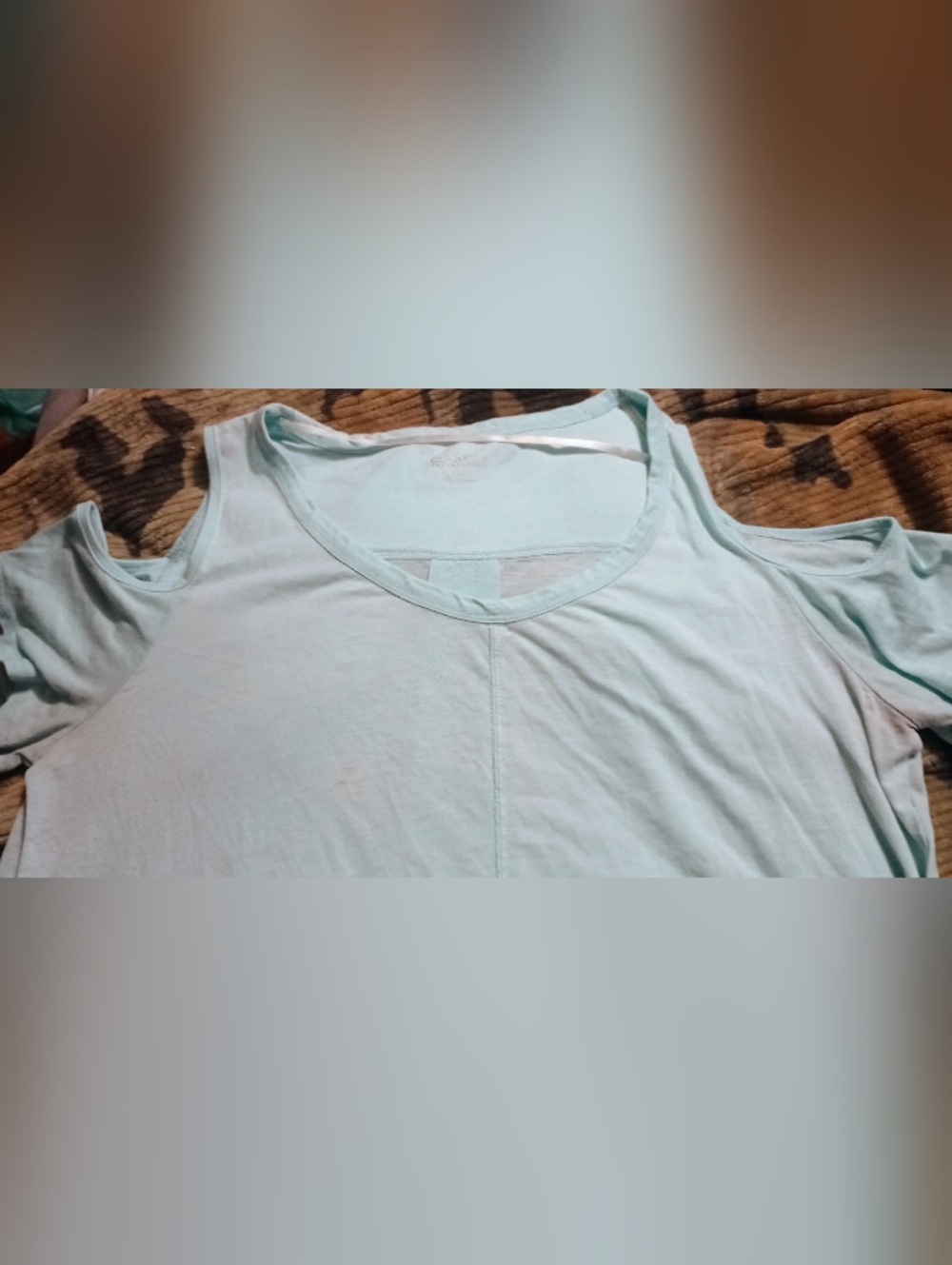 Calvin Klein Mint Cold-Shoulder Short Sleeve